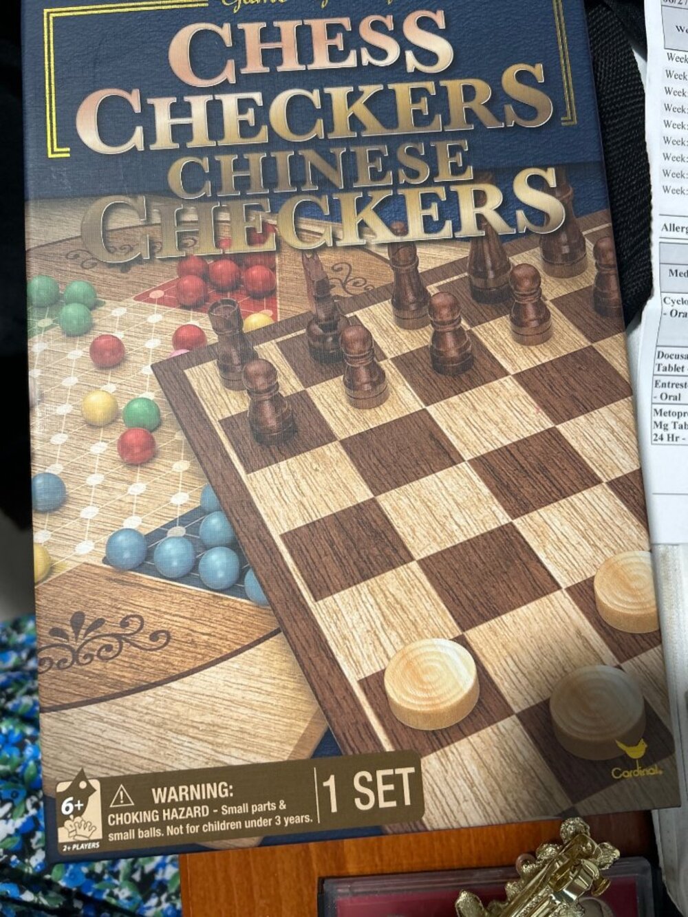 NEW Cardinal Game Gallery Chess Checkers Chinese Checkers Foldable Set